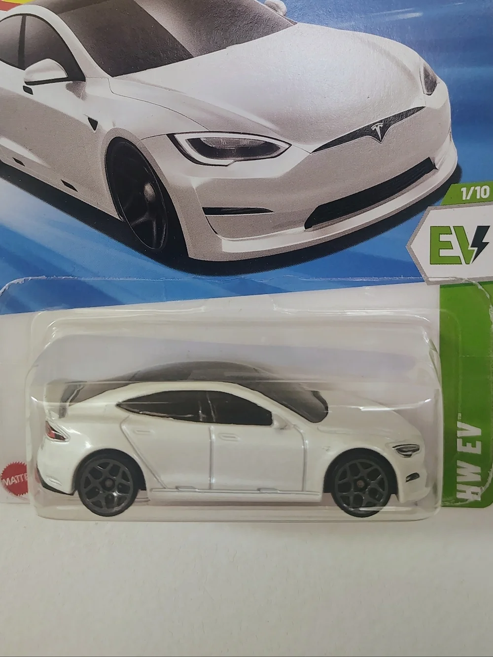 Tesla Model S Plaid Hot Wheels HW EV White 1/10 Diecast 2024